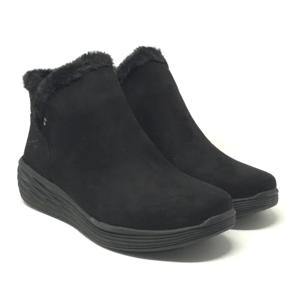 Ryka Nimbus Black Water Repellent Faux Fur Booties Size 9.5M